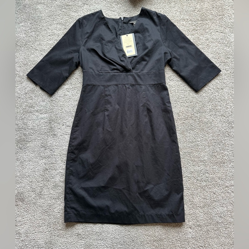 Bitten by Sarah Jessica Parker Little Black Dress 100% Cotton 3/4 Sleeve Sz 8